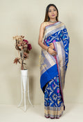 Pure Handloom Banarasi Katan Silk Jangla with Mina Work Saree