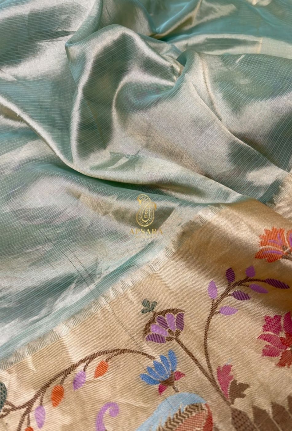 Banarasi Khaddi Dubble Tissue Silk with Paithani Border Weaving Saree