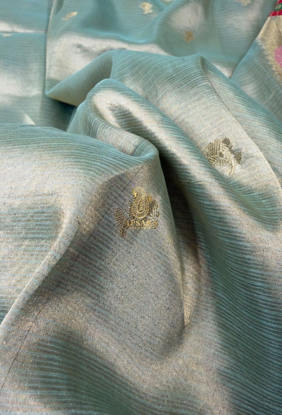 Banarasi Khaddi Dubble Tissue Silk with Paithani Border Weaving Saree