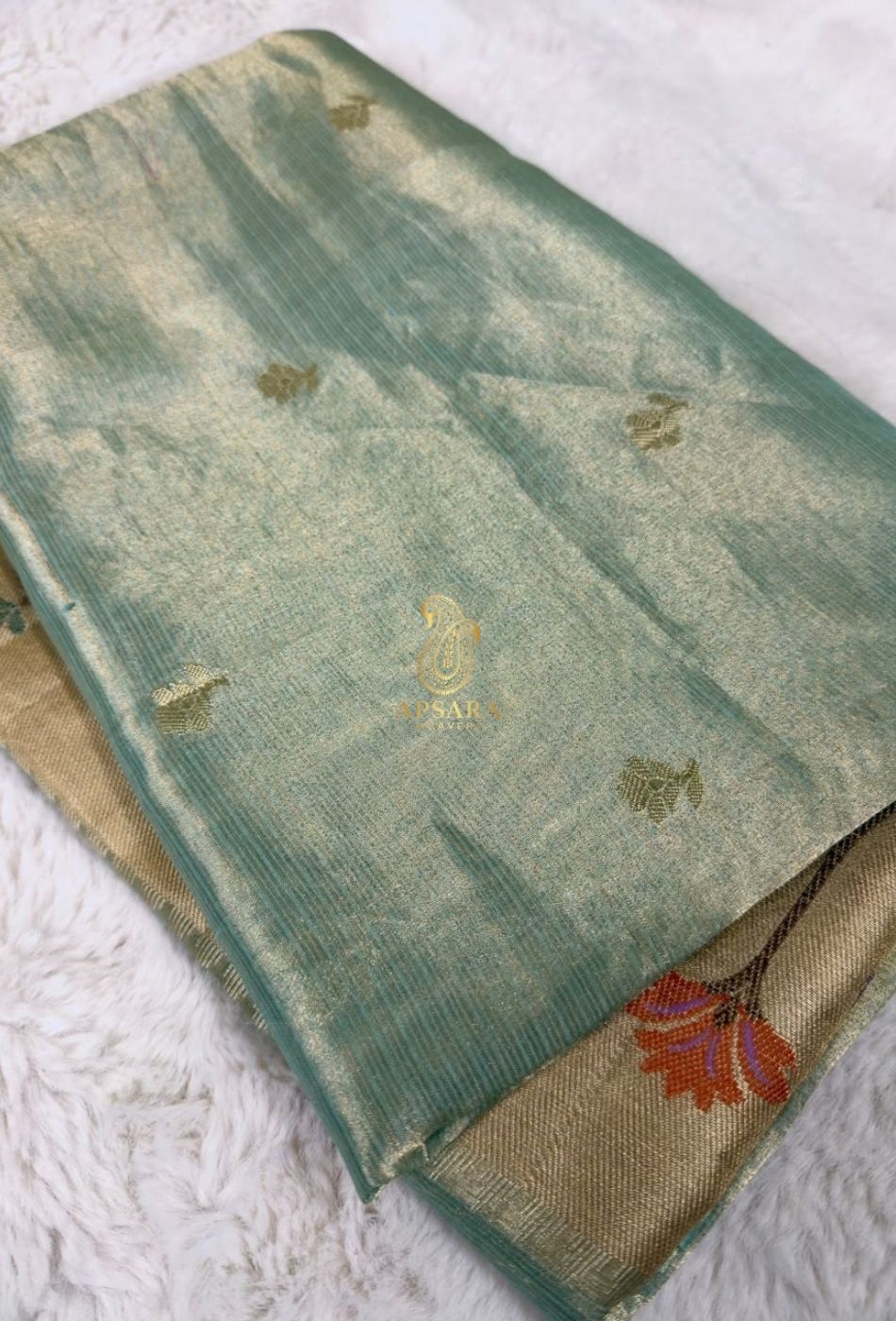 Banarasi Khaddi Dubble Tissue Silk with Paithani Border Weaving Saree